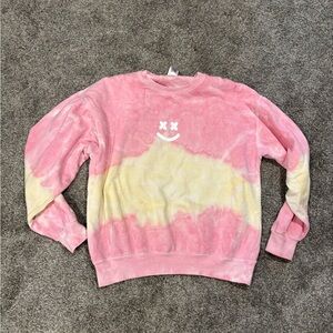 Barstool Sports Women’s Pink and Yellow Tie-Dye Sweatshirt
